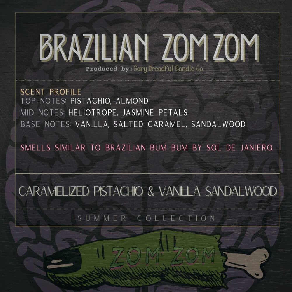 Brazilian Zom Zom Wickless Candle: Caramel Pistachio Vanilla Sandalwood Scent - Picture 2 of 10